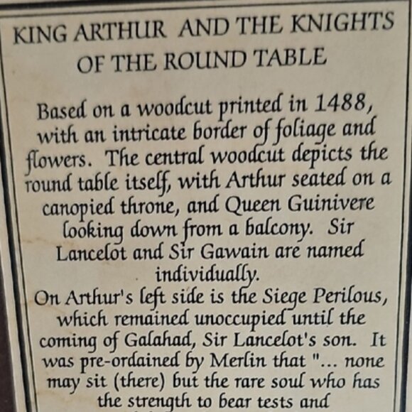 Vintage Brass Rubbing Plate King Arthur the round table England 1980 Handcrafted - Picture 8 of 10